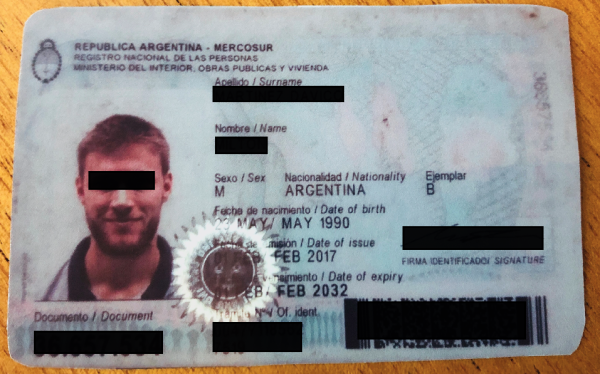 Buy Fake Argentina ID Card