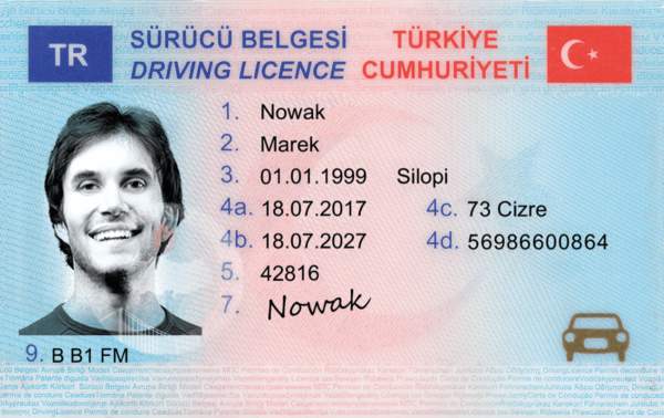 Fake Turkey Driving License